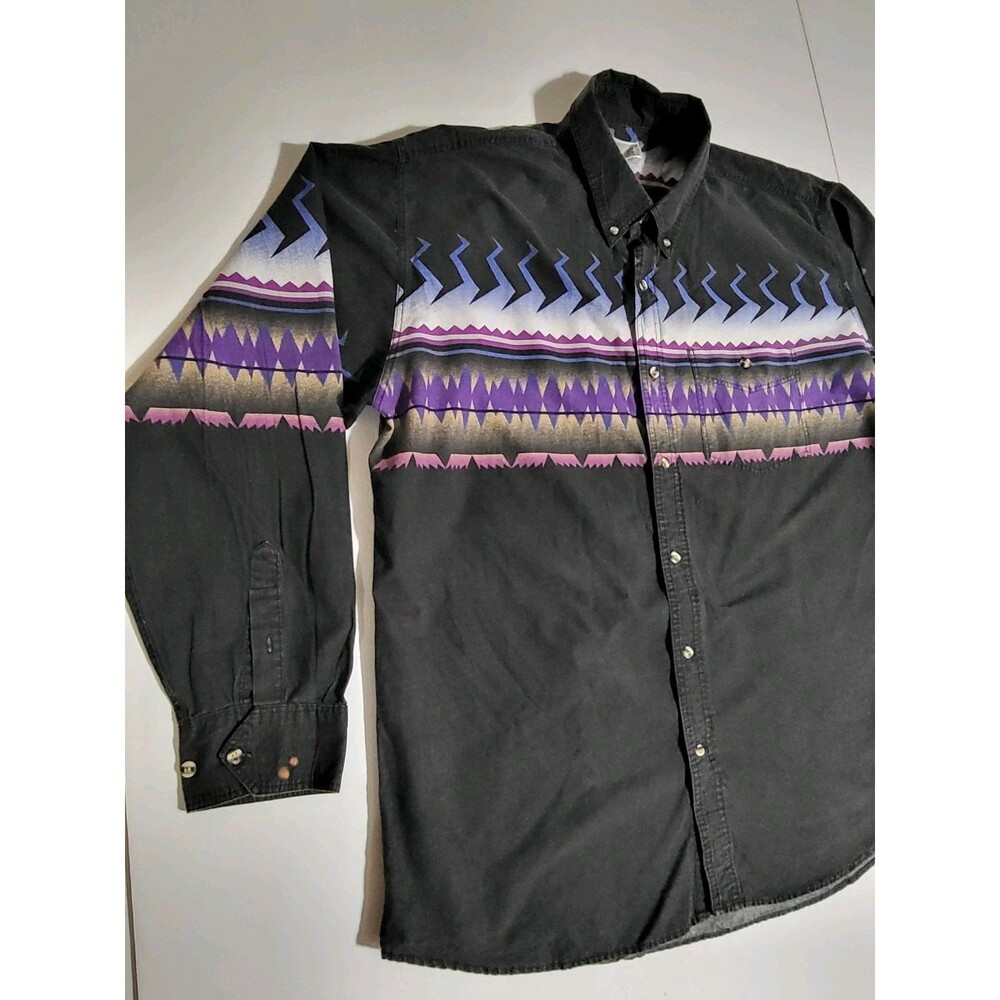 (#2) Vtg  Express Rider Button Down Shirt Men's SZ XL Aztec Multicolor Cotton